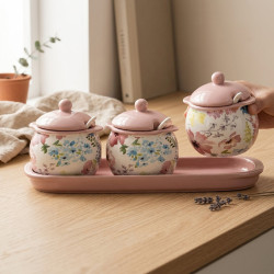 Porcelain Spice Jar Set - 4 Pcs